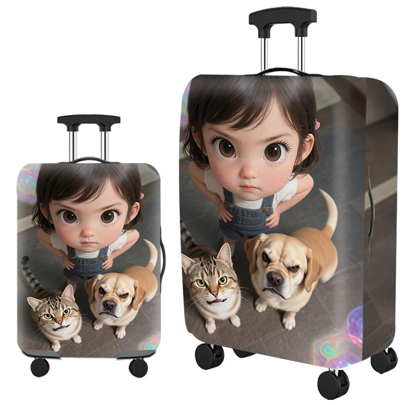 Artistic Cat-Themed Hard Shell Suitcase Kalsten