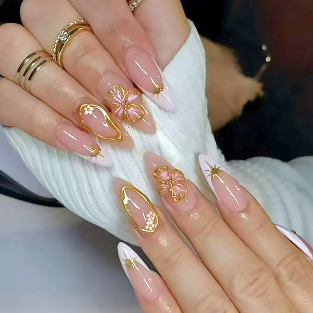 Elegant Floral Gel Nail Art Kalsten