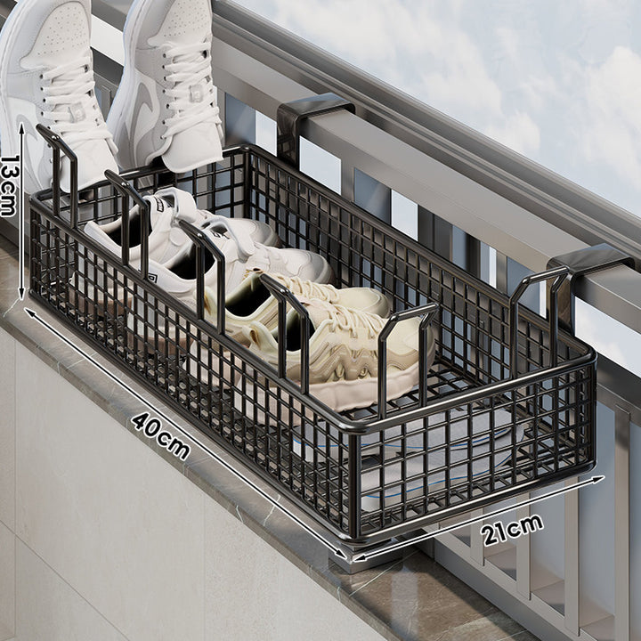 Over-Window Hanging Shoe Drying and Storage Basket Organizer