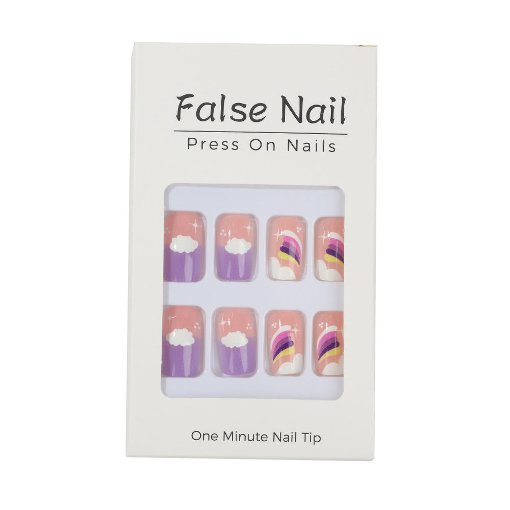 Creative Nail Art Set with colorful rainbow and cloud designs Kalsten