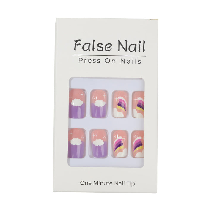 Creative Nail Art Set with colorful rainbow and cloud designs Kalsten