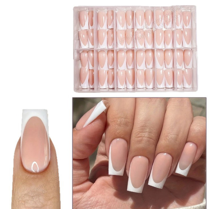 Stylish French Tip Press-On Nail Set Kalsten