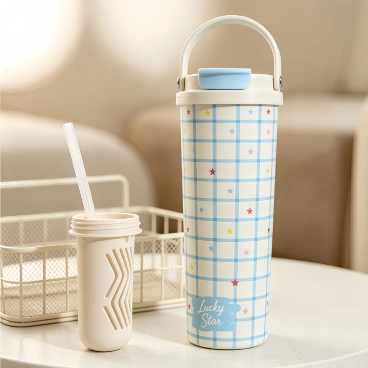 Insulated drinking bottle with integrated straw Kalsten