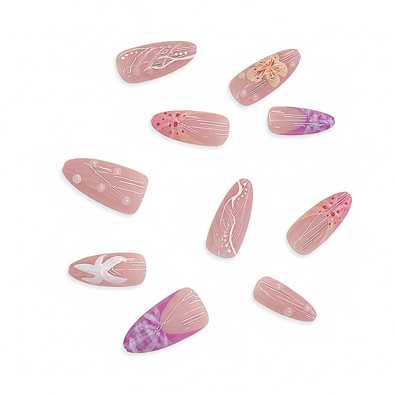 Artistic Floral Press-On Nail Design Kalsten