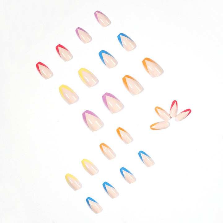 Artificial nail art with colorful tips and elegantly accented designs Kalsten
