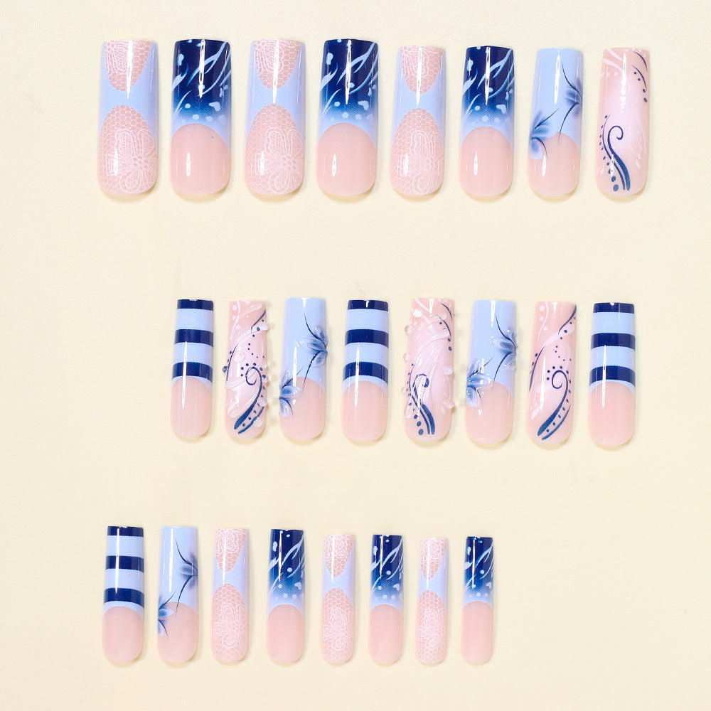 Artistic Nail Design Set with Ocean-Inspired Accents Kalsten