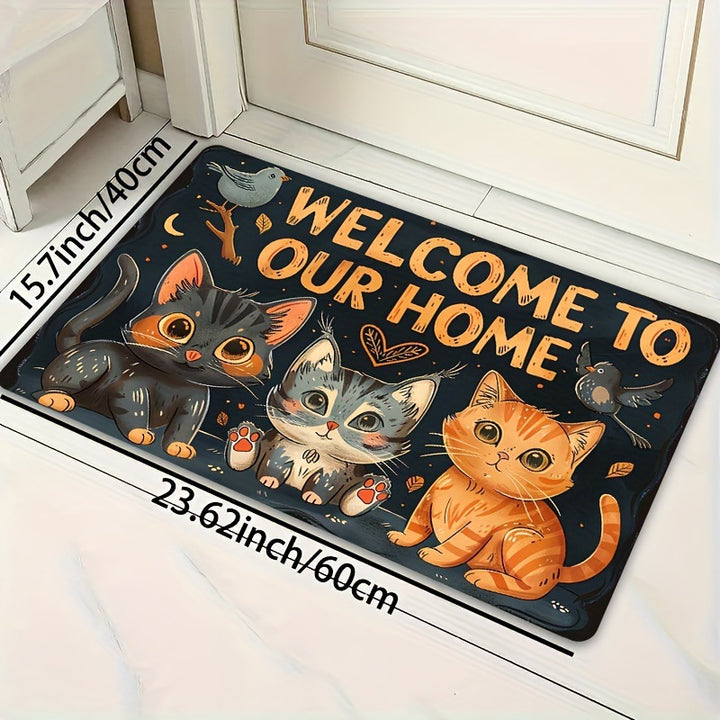 Decorative Cat-Themed Area Rug