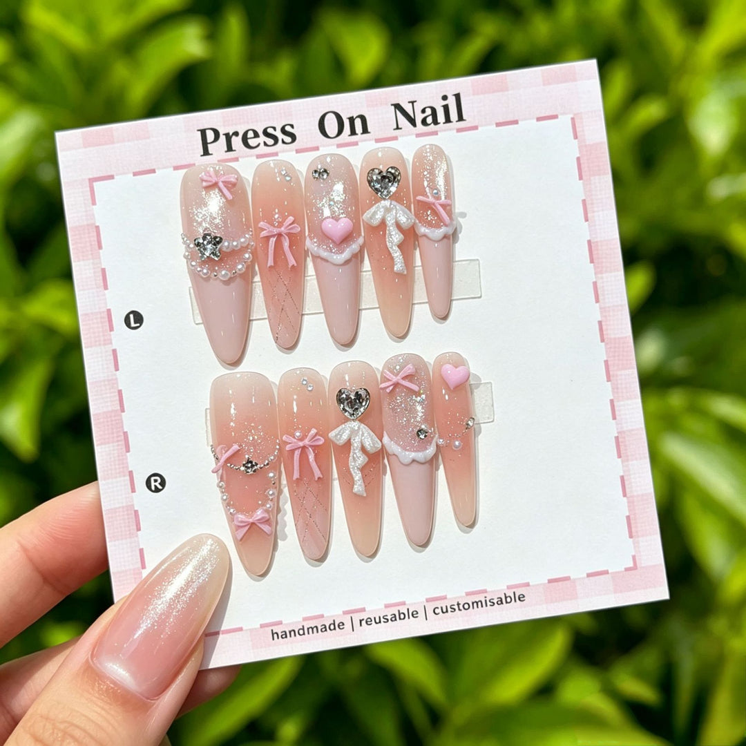 Artistic Floral Press-On Nail Set  1791773803