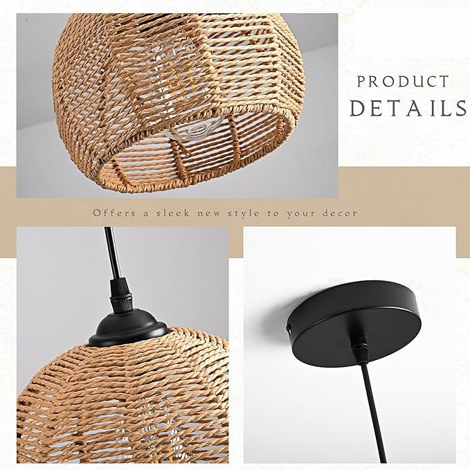 Boho-Chic Woven Pendant Light