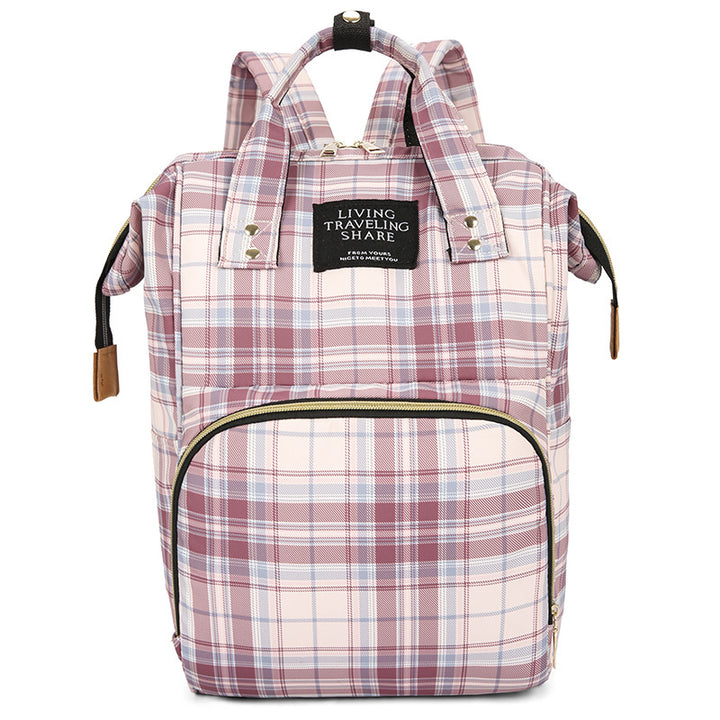 Checkered Pattern Travel Backpack Kalsten