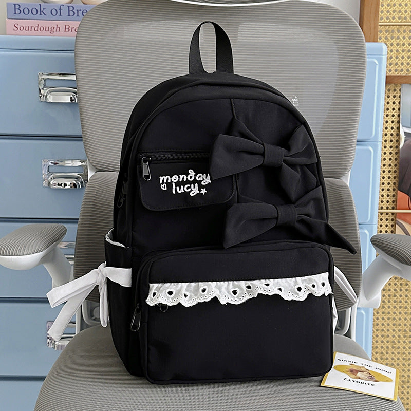 Decorative Bow-Embellished Backpack Kalsten