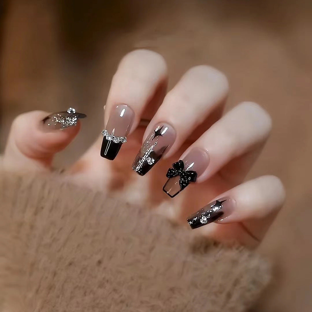Stylish heart and ombre design artificial nails Kalsten