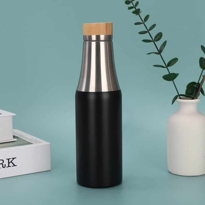 Women's stainless steel insulated drinking bottle with bamboo lid Kalsten