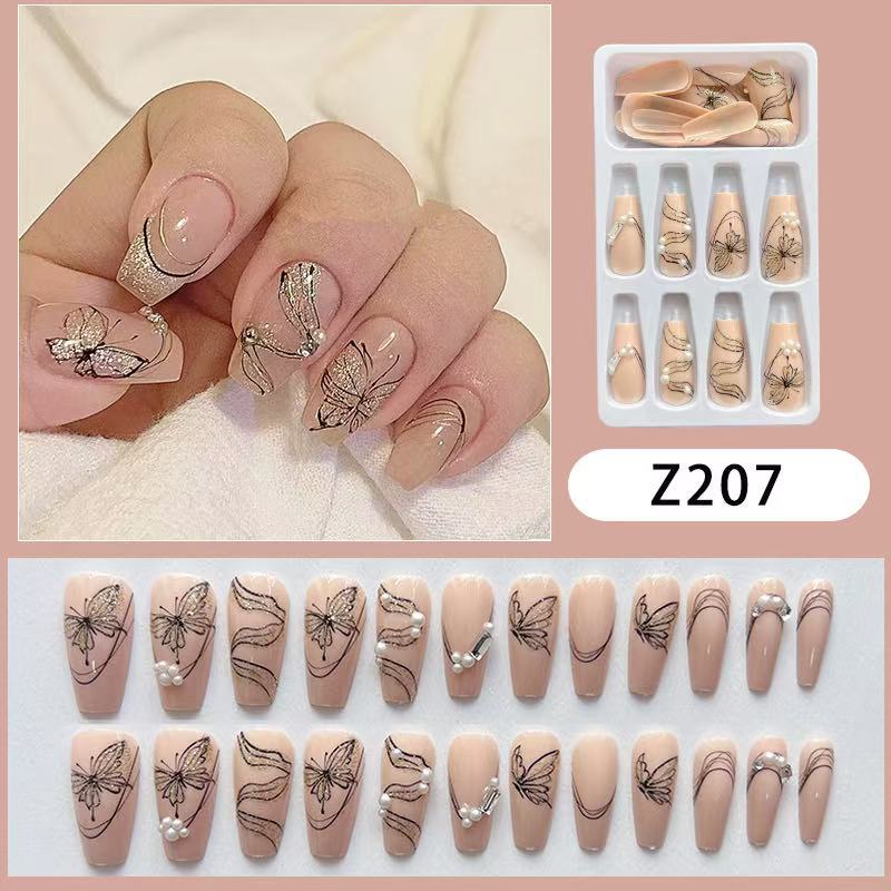 Artificial nails with filigree butterfly design Kalsten