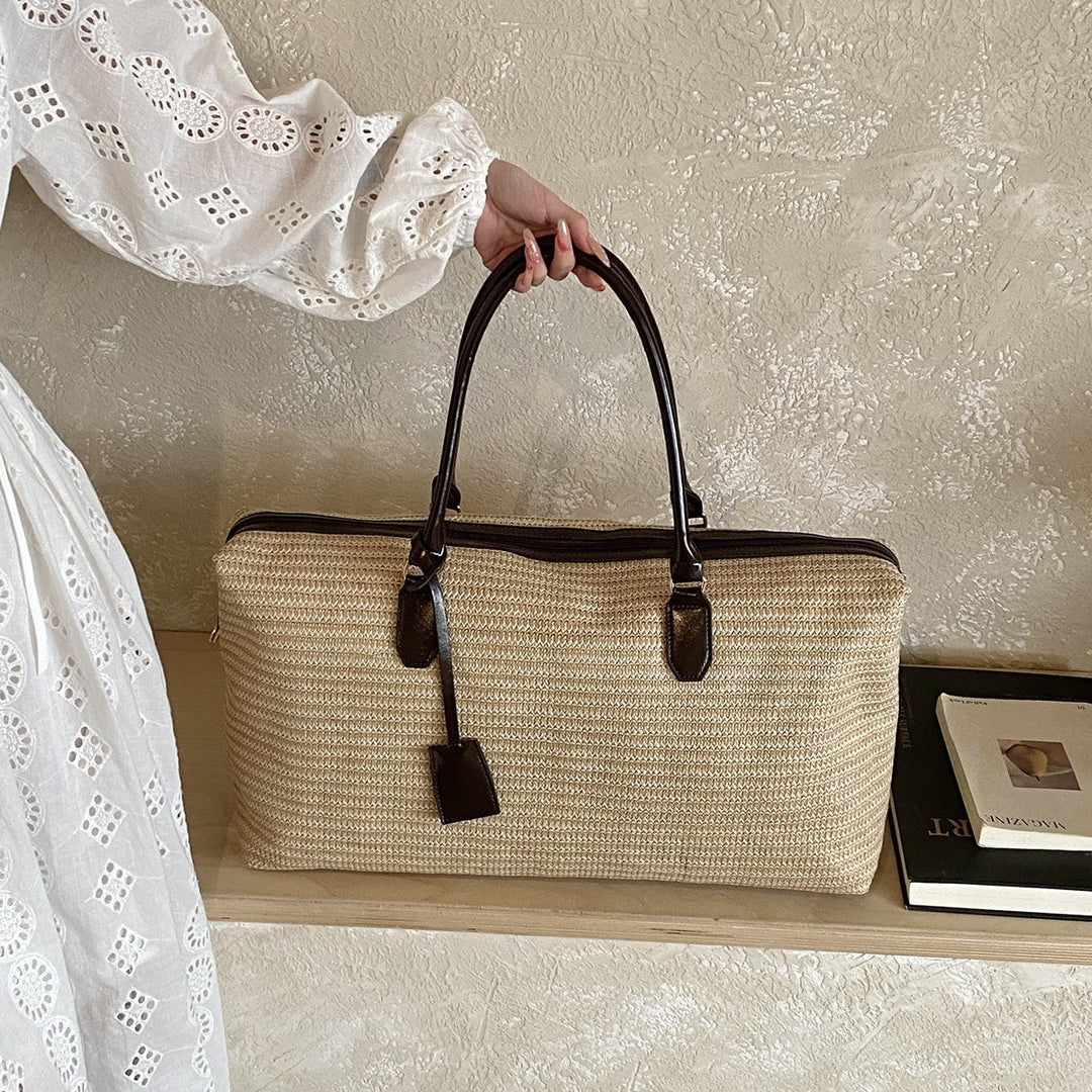 Spacious Woven Weekend Travel Tote Kalsten