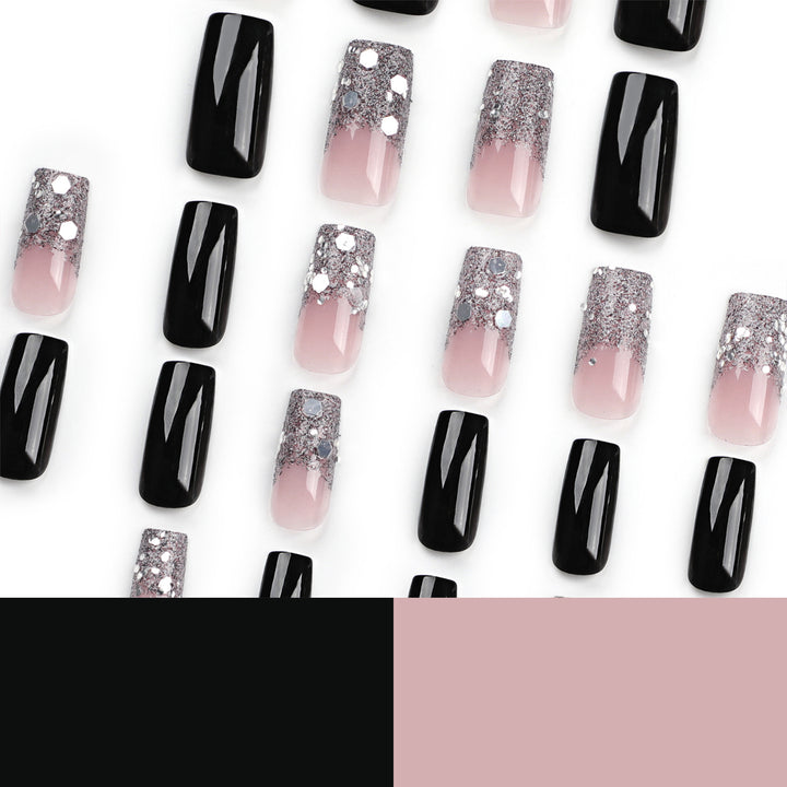 Artistic Acrylic Nails with Glitter Accents Kalsten