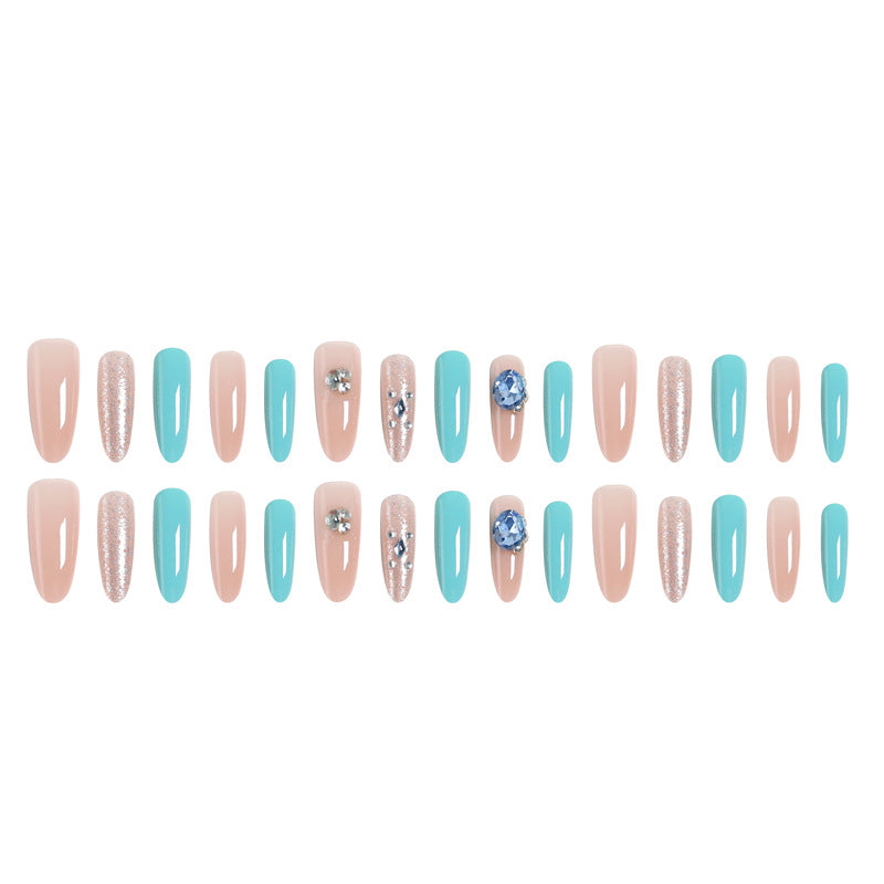 Artificial nail set with glamorous 3D applications and sparkling design Kalsten