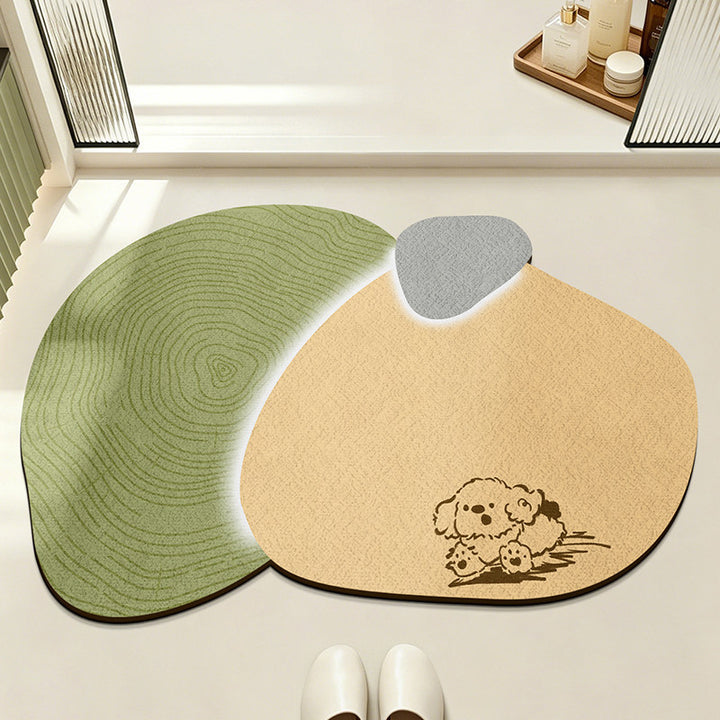 Cute Dog Themed Bath Mat for Home