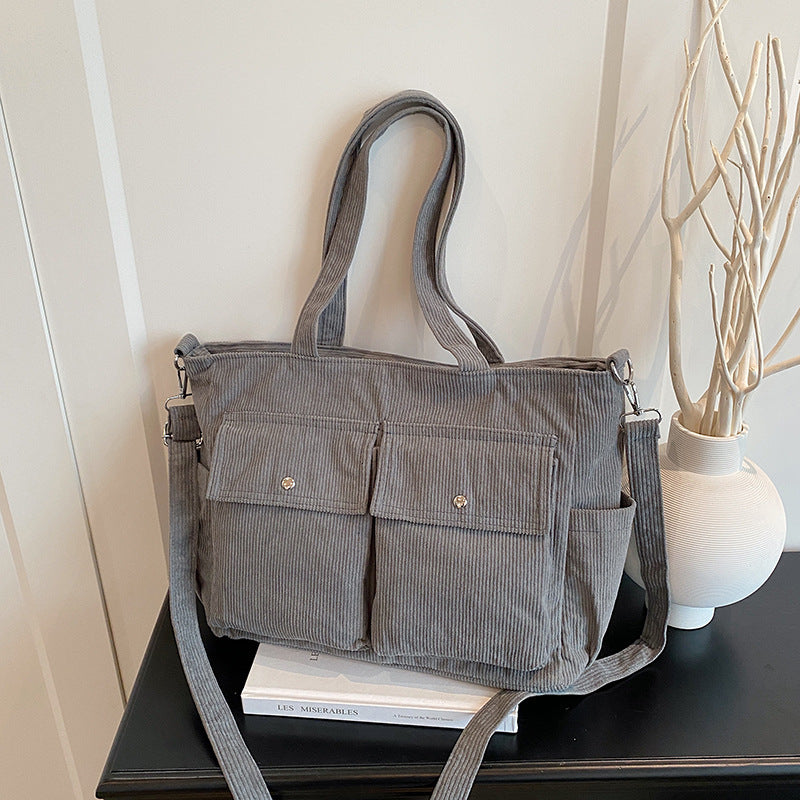 WoSpacious Corduroy Utility Tote Bag Kalsten