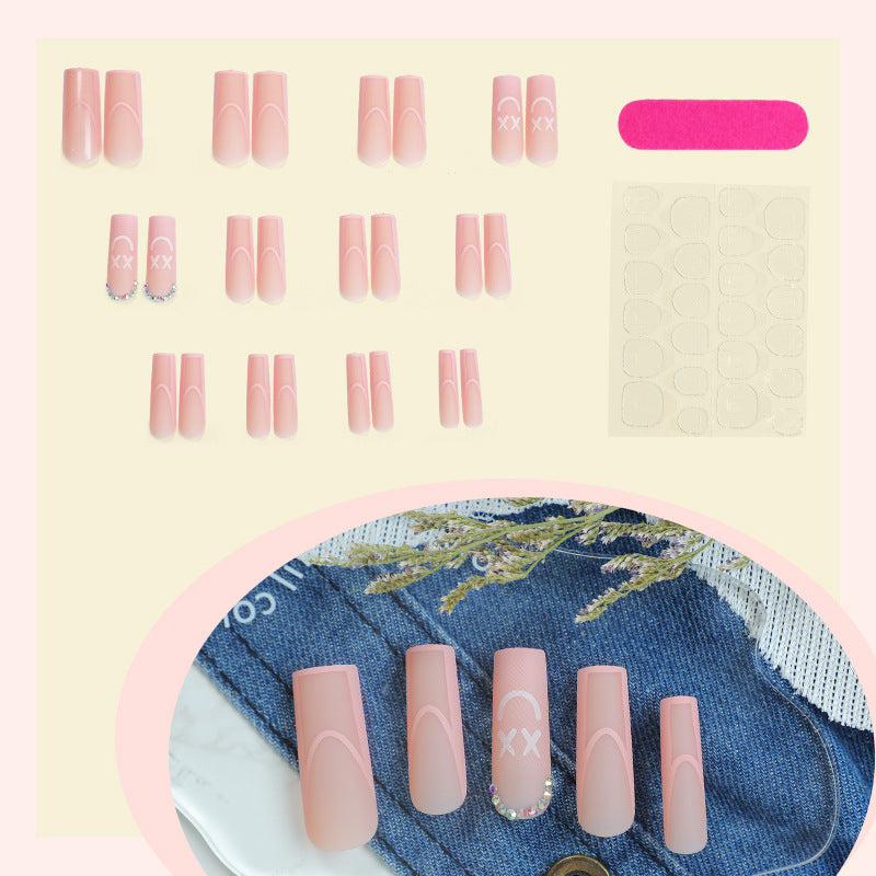 Decorative Press-On Nail Set with Playful Designs kalsten
