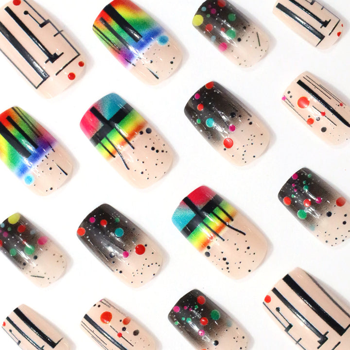 Artistic Neon Acrylic Nail Art Kalsten