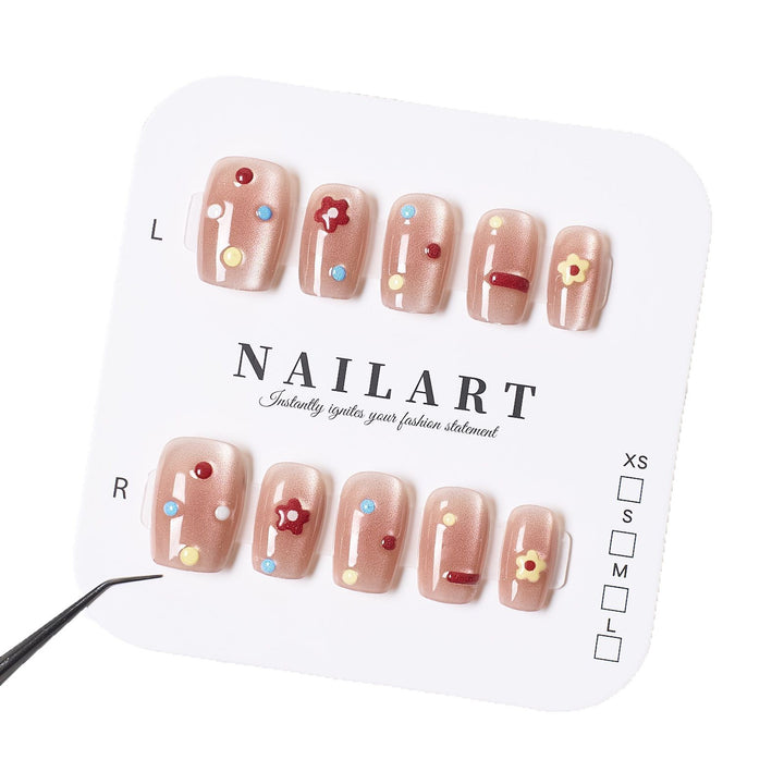 Artificial nails with playful decor Kalsten