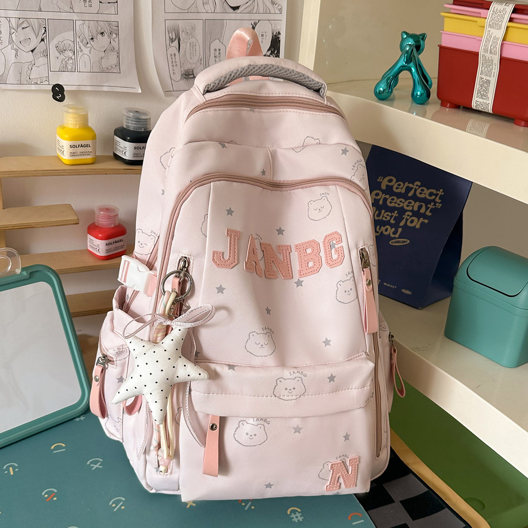 Casual Character-Embellished Backpack Kalsten