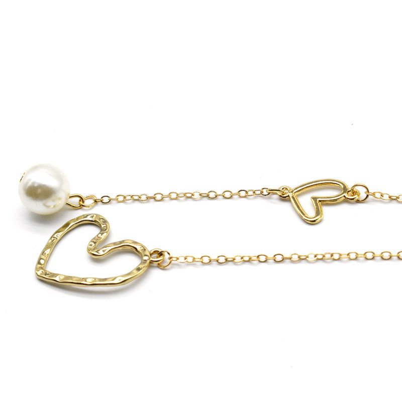 Heart-Shaped Pearl Accent Eyewear Chain Kalsten