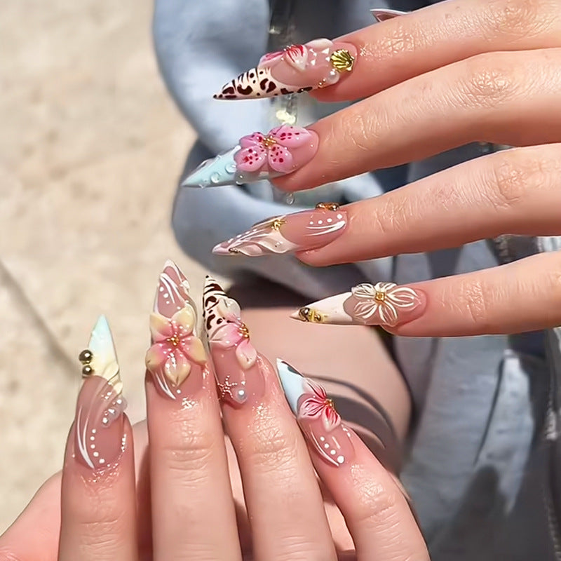 Floral Art Press-On Nail Tips Set Kalsten