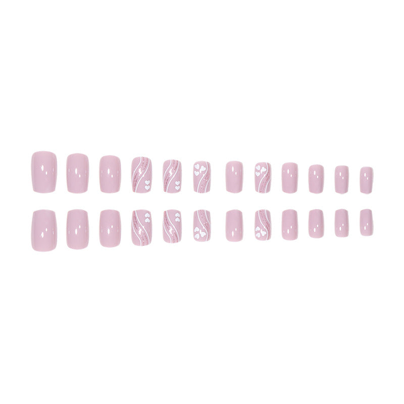 Heart-Patterned Press-On Nails Kalsten