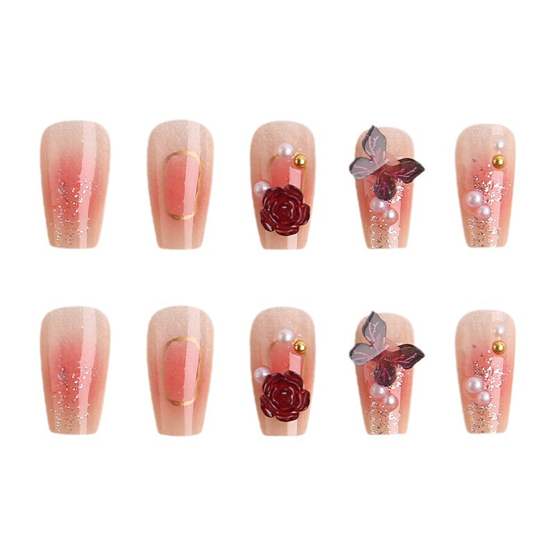 Nail art set with elegant 3D flower and butterfly decorations Kalsten