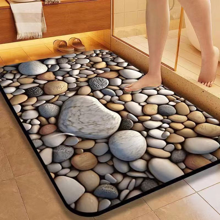 Decorative Stone Pattern Bath Mat Kalsten