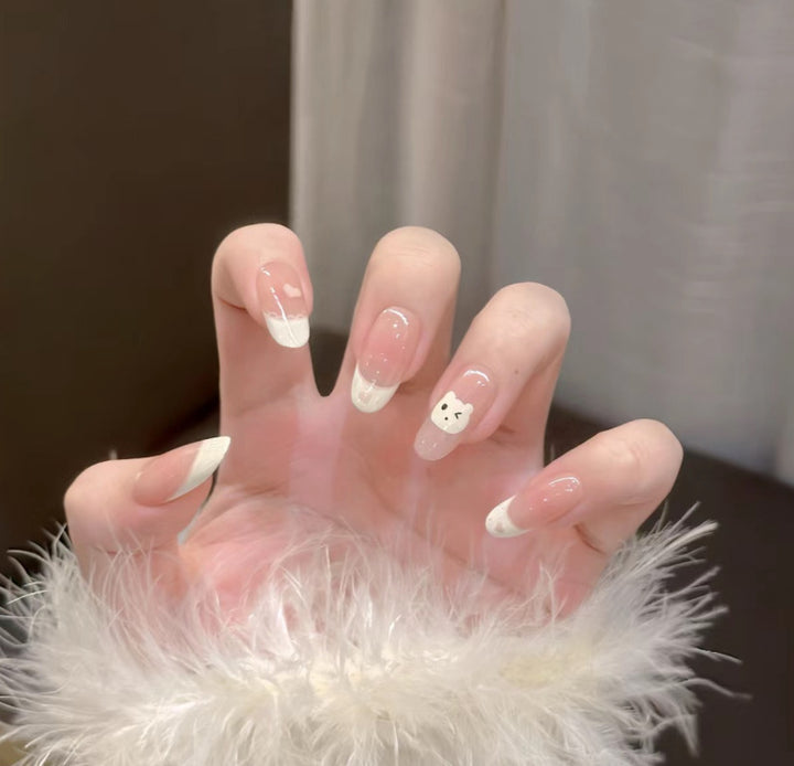 Elegant Gel Press-On Nails with Rhinestone and Glitter Accents Kalsten