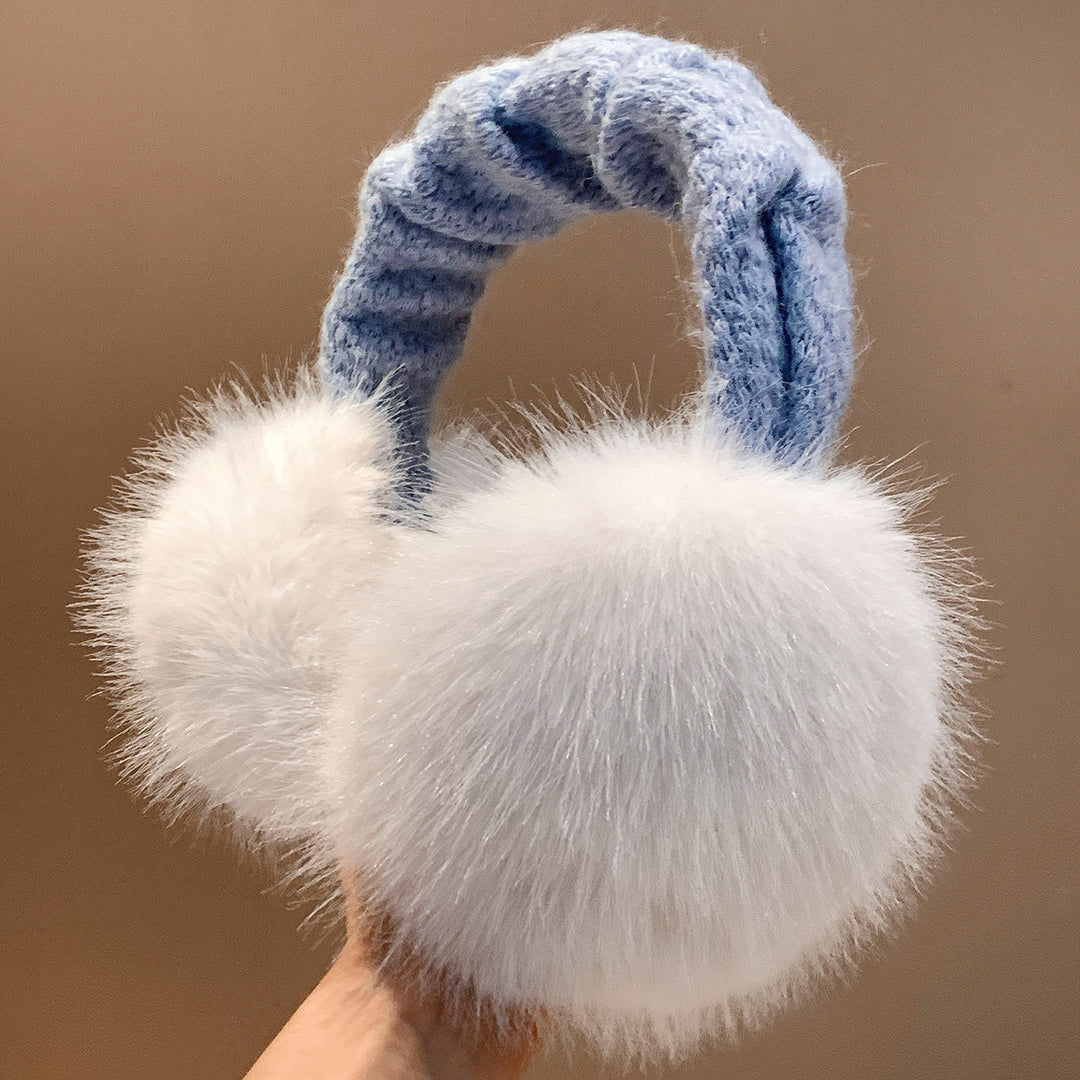 Plush Faux-Fur Winter Earmuffs with Quilted Knit Headband Kalsten