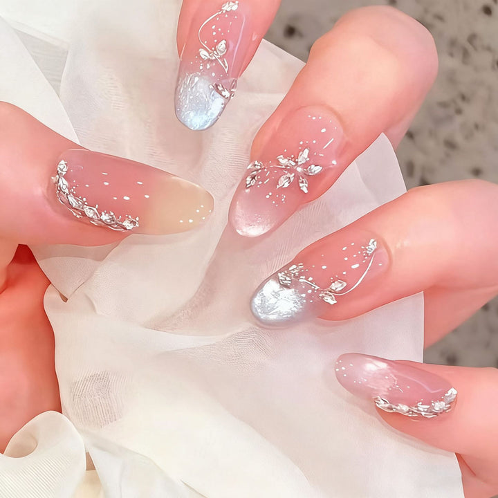 Artificial nail set with shiny 3D accents Kalsten