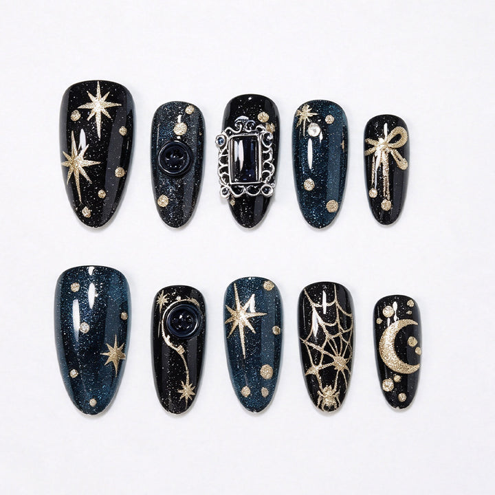 Celestial Themed Press-On Nail Art Kalsten