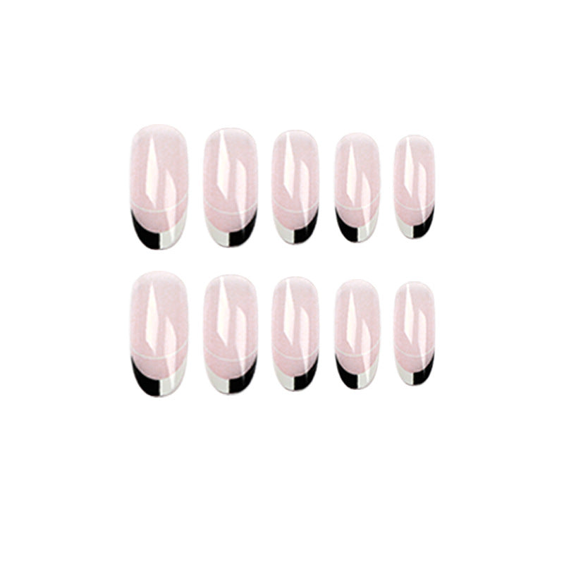 Artificial nail art with modern French-tip design Kalsten
