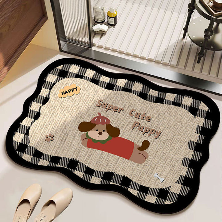 Cartoon Dog-Themed Decorative Bath Mat Kalsten