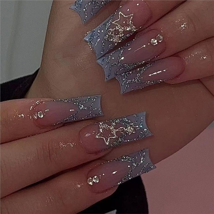 Glamorous 3D Star Pattern Press-On Nails Kalsten