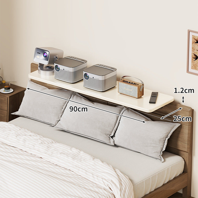 Slim Wall-Mounted Floating Bedside Shelf with Concealed Brackets