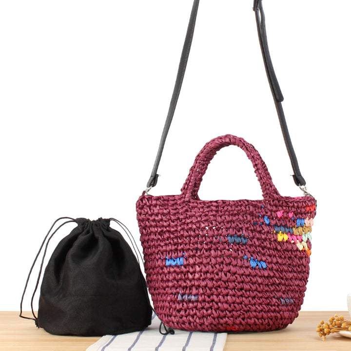 Handmade basket bag with colorful accents Kalsten