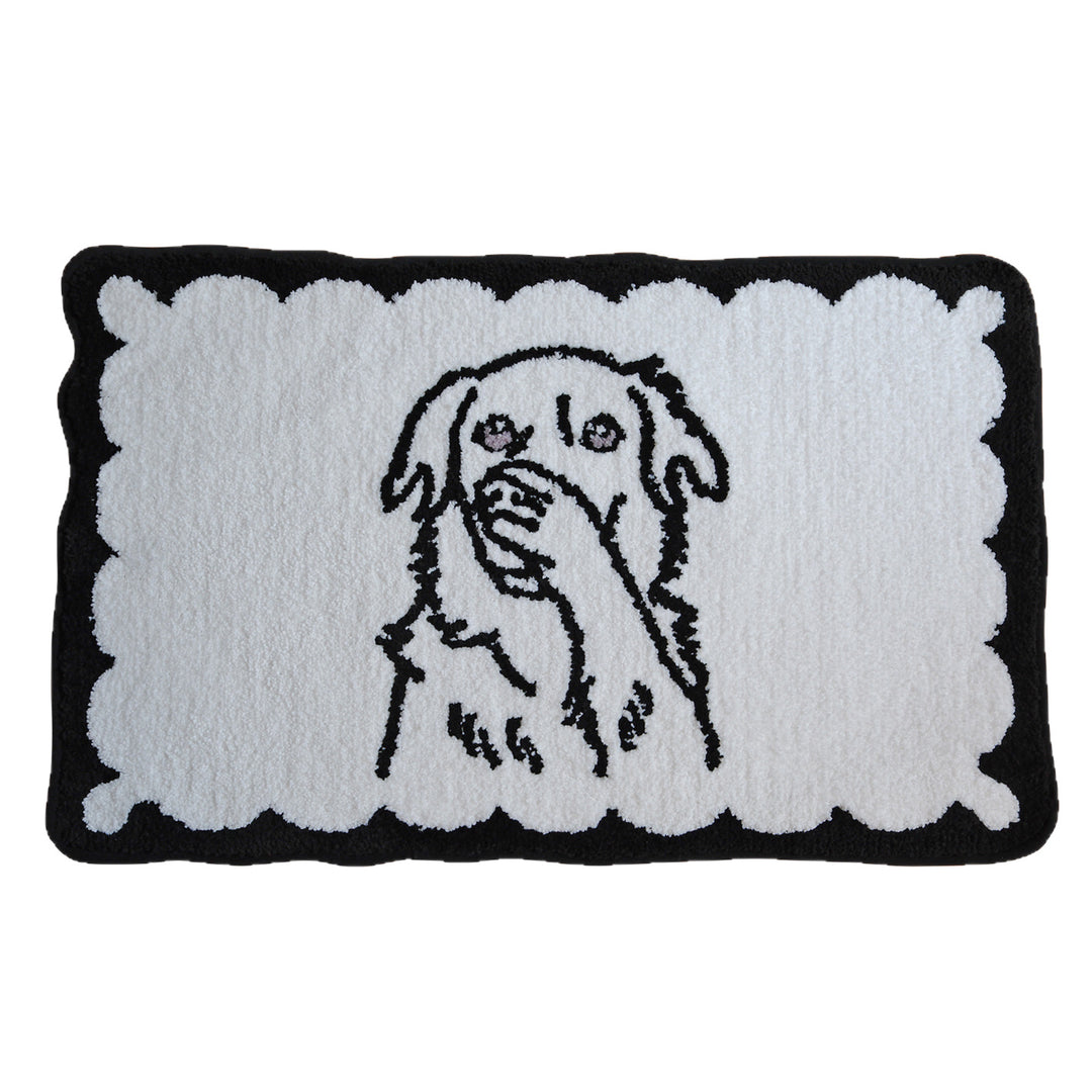 Decorative Dog-Themed Bath Mat
