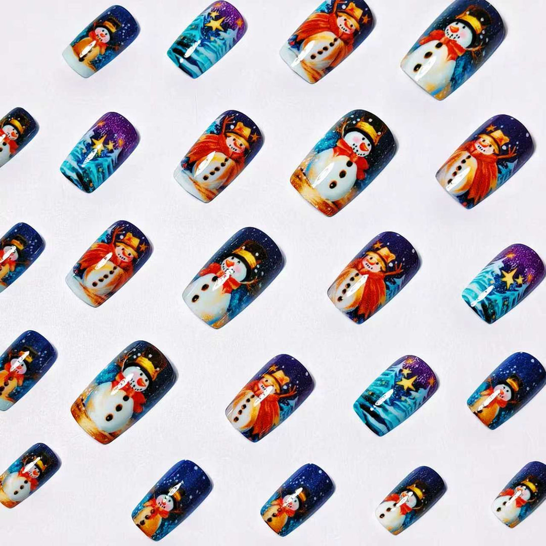 Holiday Themed Snowman Nail Art Kalsten
