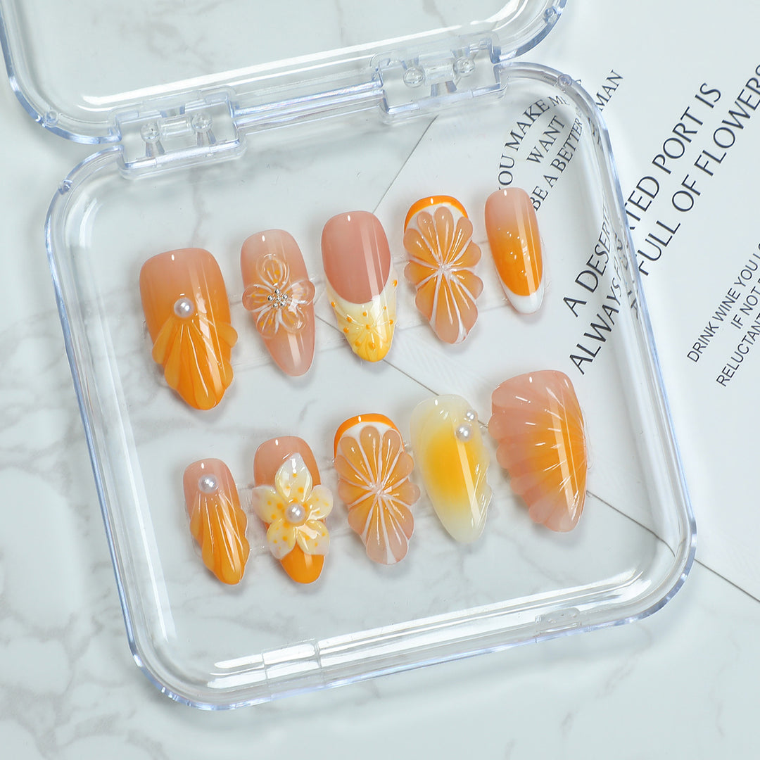 Creative nail art set with floral and glitter embellishments Kalsten