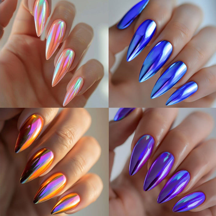 Shimmery Stiletto Press-On Nail Art Kalsten