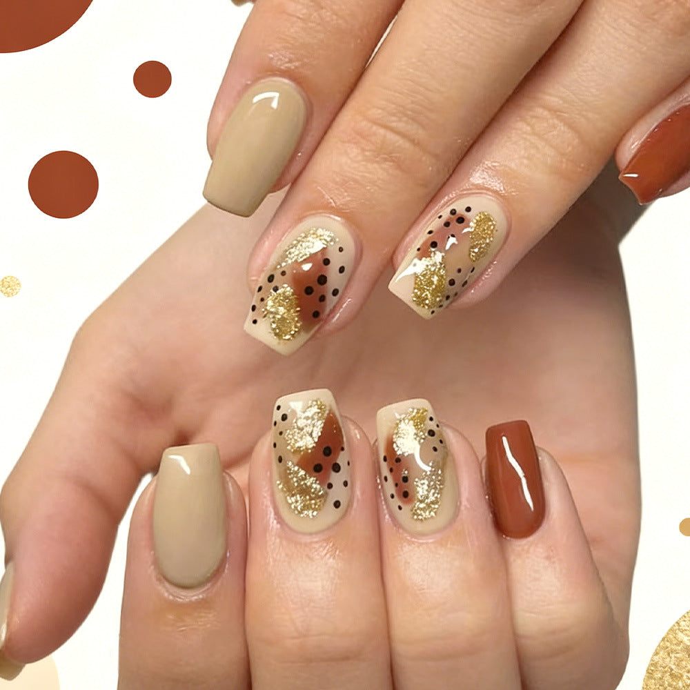 Artistic Geometric Pattern Press-On Nail Set Kalsten