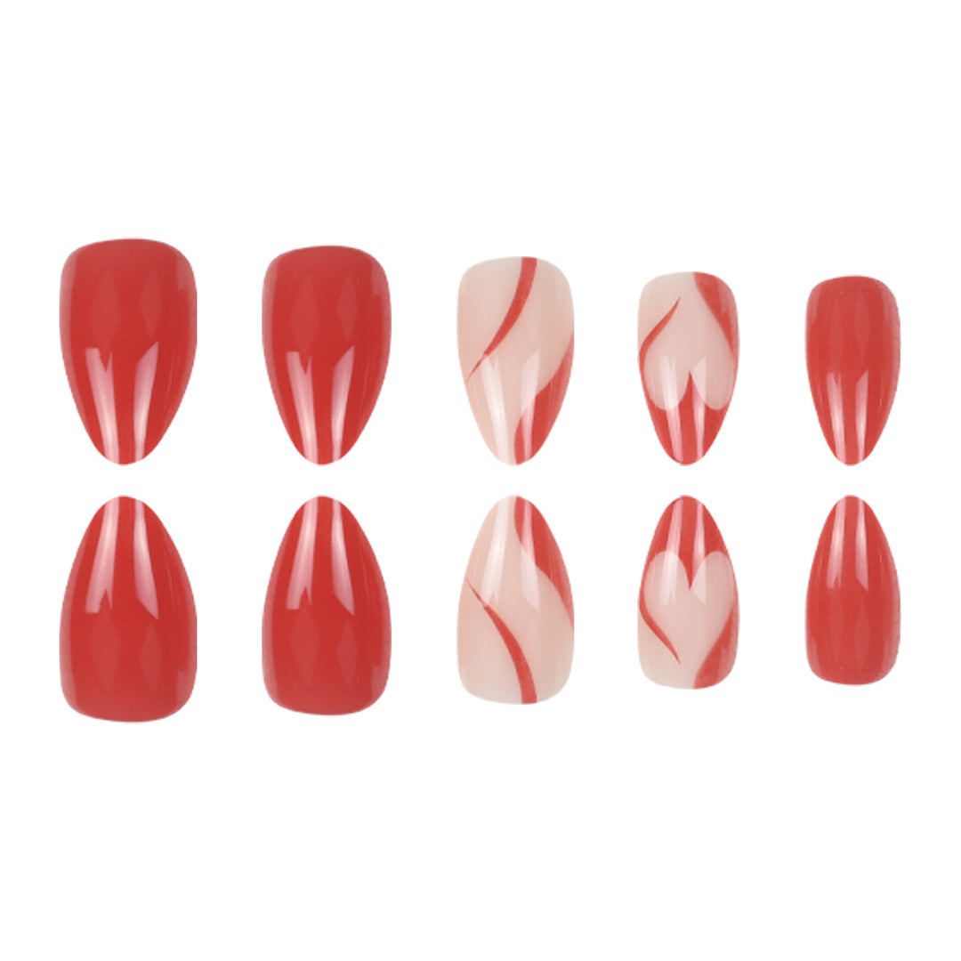 Elegant Stiletto Press-On Nails with Artistic Graphic Design Kalsten