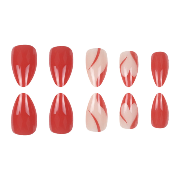 Elegant Stiletto Press-On Nails with Artistic Graphic Design Kalsten