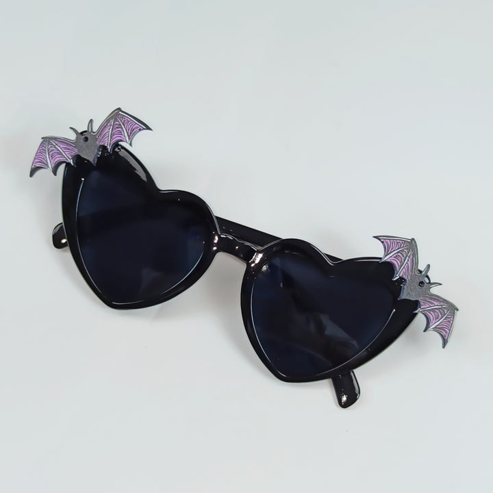 Heart-Shaped Sunglasses with Bat Accents Kalsten