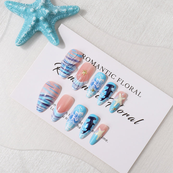 Artistic Sea-Inspired Press-On Nails Kalsten